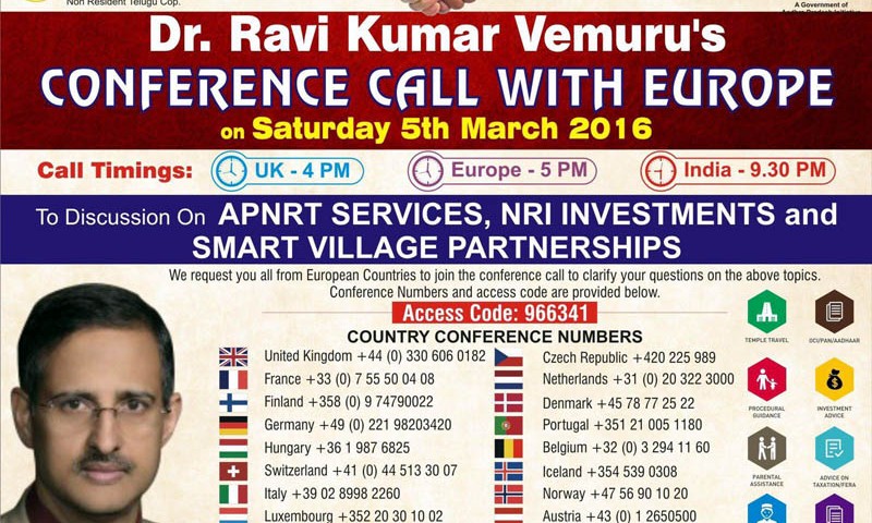 Dr. Ravi Kumar Vemuru’s Conference Call with Europe