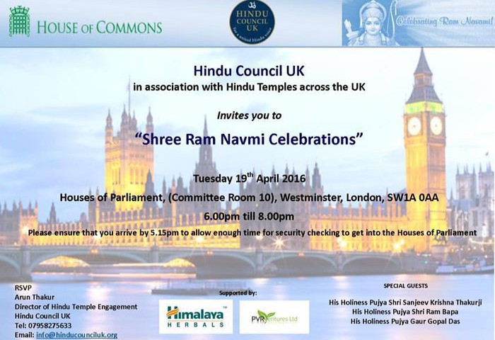 “Shri Ram Navmi Celebrations” by Hindu Council U.K