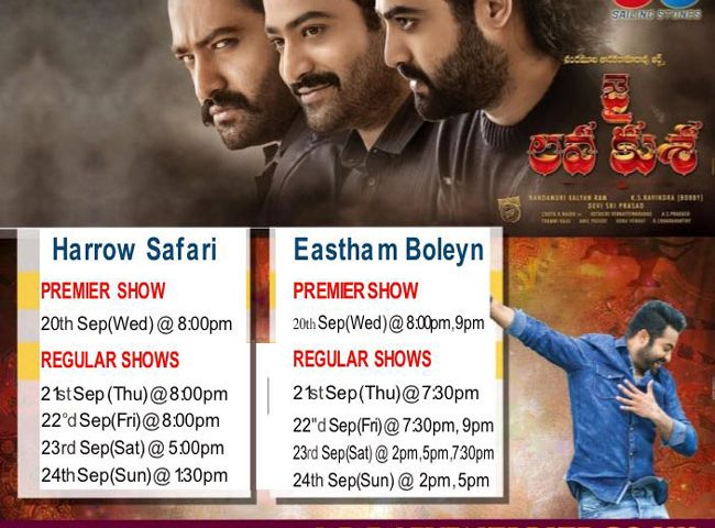 Jailavakusa Telugu Movie in Harrow Safari, Eastha m Boleyn