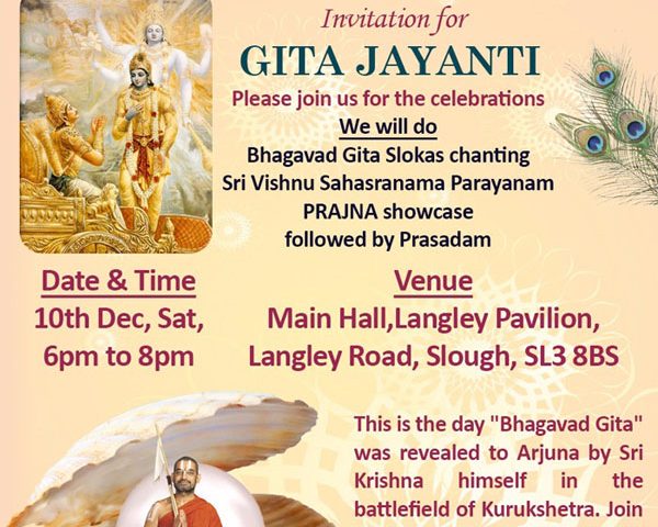 Invitation for Gita Jayanti