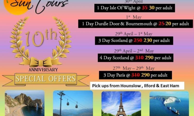 Sun tours 10th Anniversary Special offers